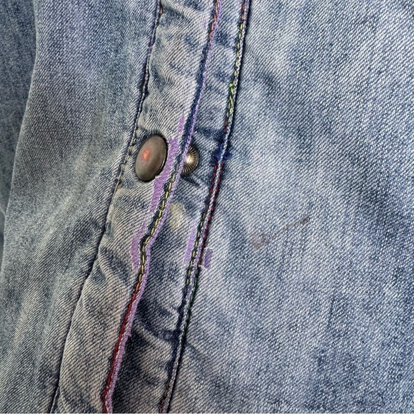 Y2K vintage Denim Button-Up Women's Jacket coastal cowgirl xxxl western - Picture 4 of 10